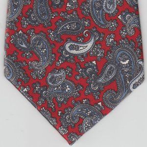 OSCAR DE LA RENTA - 100% SILK NECKTIE - RED WHITE & BLUE PAISLEY